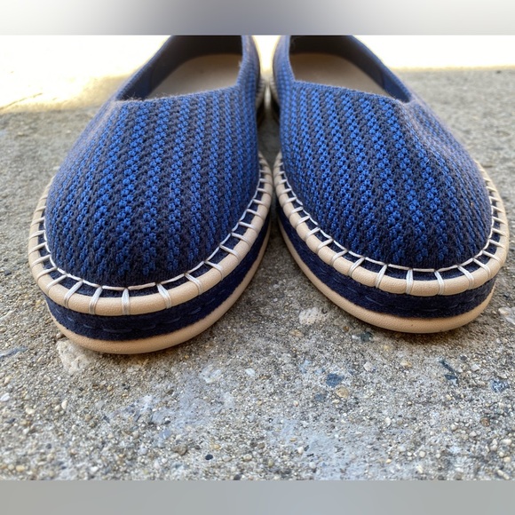 Rothy's Navy Blue Striped Espadrille Flats Size 10 - Picture 5 of 9